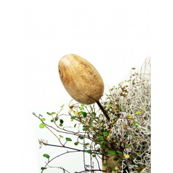 Jajo drewniane dekoracja na metalu 8cm Mango